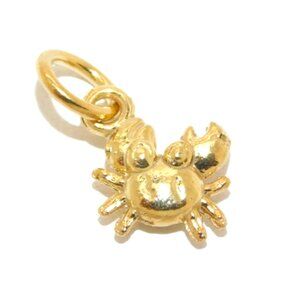 14K Tiny Crab Yellow Gold Pendant Charm